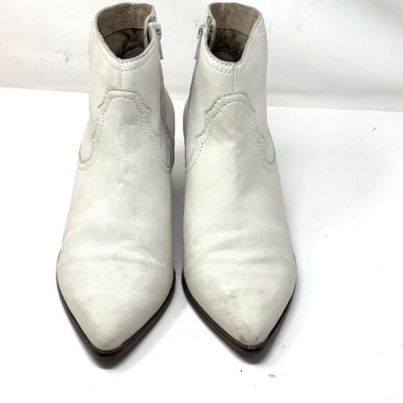 ANTHROPOLOGIE SEYCHELLES Off White Suede Western Bootie Sz 9 - Picture 3 of 8